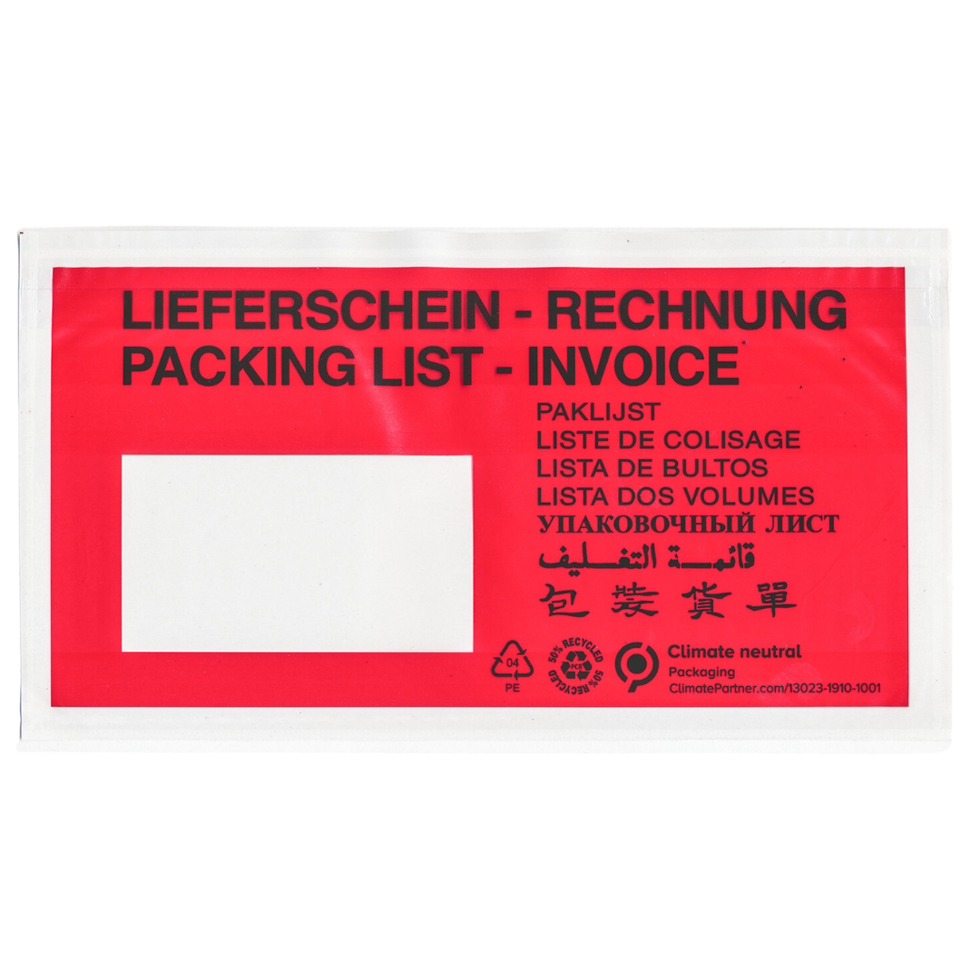 ❗SALE | 1000x Lieferscheintasche 175x135mm C6 | selbstklebend ohne Druck | aus PE❗